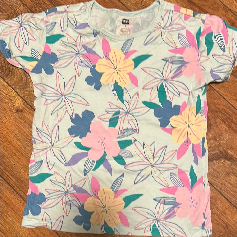 EUC Tea Connection Floral Kids Shirt